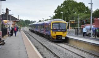 The first train to call at Charlbury station's new platform on Monday, June 6, 2011