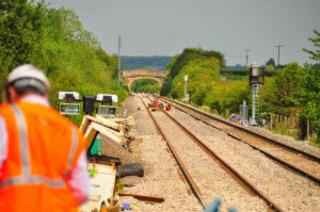 New track stretches east from Ascott-under-Wychwood station towards Charlbury