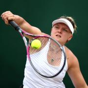 Jordanne Whiley hits a backhand during her first round defeat to Yui Kamiji at Wimbledon Picture: Steven Paston/PA Wire