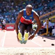 Nathan Douglas competes in tomorrow’s British Athletics Championships triple-jump final as he targets a spot at a third Olympic Games Picture: Martin Rickett/PA Wire