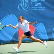 Matilda Mutadvzic in action at the Youth Olympics Picture: LTA