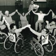 The Musical Chairs dancing group rehearse a routine in December 1986