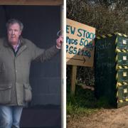 Jeremy Clarkson is selling potatoes by the road