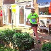 Nicola Bishop during her garden marathon