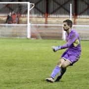 Didcot Town goalkeeper Leigh Bedwell was unable to stop Luke Hayward scoring an own goal in the opening goal at Daventry Town