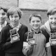 Darts hotshots – left to right, captain Andrew Smith, Andrew Reid, Simon Jackson and Mark Willett, pictured in 1976
