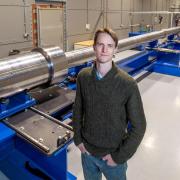 Dr Nick Hawker founder and CEO of First Light Fusion with the UK's biggest hyper velocity gas gun