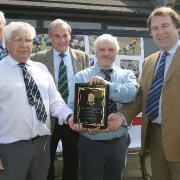 Pat Hall (front left) helps present Witney’s RFU club of the year award in 2007 Picture: Steve Wheeler