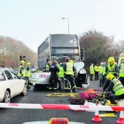 The crash in Witney yesterday. A woman had to be cut free