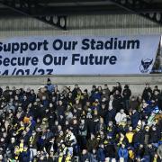 OxVox revealed a banner in support of the Oxford United stadium project prior to the Emirates FA Cup clash against Arsenal. Pictures: David Fleming