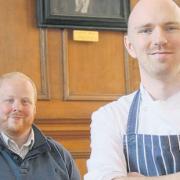 Hertford College’s Home Bursar Dr Andrew Beaumont with Executive Head Chef Eamonn Bennett