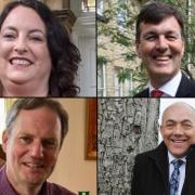 Clockwise from top left: Leader of the Conservative Group Michele Mead; leader of the Labour Group Duncan Enright; Leader of the Lib Dem group Andy Graham, who is leader of the council; Green Party councillor Andrew Prosser