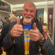 Double thumbs-up from Dave 'Peggy' Pegg of Fairport Convention at Oxford Playhouse. Picture by Tim Hughes