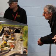 Visitors to the model railway show