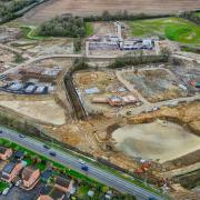An aerial view of the Bellway Homes site