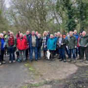 Walkers on the nostalgic trip around the site of the former Slade Camp, where some spent their childhood