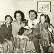 The Pudney family – Steven with mother Pamela, father Donald, sisters Susan and Elaine and dog Tina
