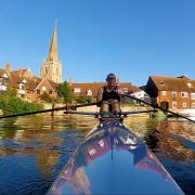 Ian Marriott's 'happy place' is sculling on the River Thames at Abingdon. Photo: Ian Marriott