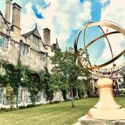 The armillary sphere in the Fellows' Garden at Merton College in Oxford. Photo: Jackie Brockis