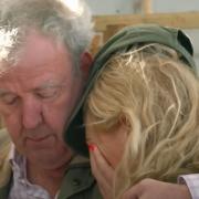 Jeremy Clarkson consoling partner Lisa Hogan