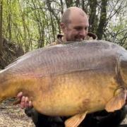 Michael Ball with the record-breaking 58lb carp