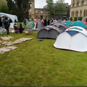 The encampment outside the University of Oxford’s Pitt Rivers Museum