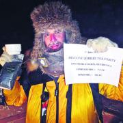 Alexander Kumar advertises his Diamond Jubilee tea party in Antarctica