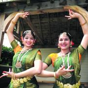 Dancers Kavitha Pillai, aged 15, right, and Sanjana Narayan, 14