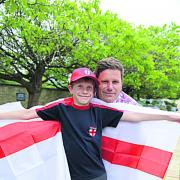 Darren Bungay and his son Richard, 11.