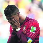 Cristiano Ronaldo shows his dismay