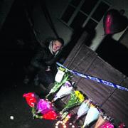 Marley Taylor Ward at the tributes to Connor Tremble in Fairacres Road after the stabbing
