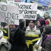 Southall Black Sisters take part in a protest to end violence against women