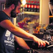 Rob Tudgey behind the counter at Coffeesmith