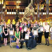 The winners and runners-up of the individual and group categories in the the Hospital Heroes awards at Oxford University Museum of Natural History      Pictures: OX71484 Kirsty Edmonds