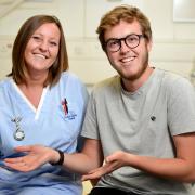 Lovely manner: Nursing assistant Tracey Roberts has been nominated for the Hospital Heroes campaign after showing care and compassion to Fraser Proudfoot’s grandad Tony when he was taken into hospital