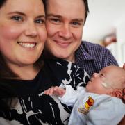 Care: Kimberly Bowman and Tom O’Donoghue have nominated the infant feeding team at the John Radcliffe Hospital to say thanks for their help with son, Joseph, now aged 18 weeks