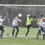 Horspath Lions keeper Evan Harris punches clear in the 0-0 draw with Didcot Casuals in the Oxford Mail Youth Under 12 A League Picture: Steve Wheeler