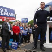 Prime Minister David Cameron addresses Vote Remain supporters in Bristol