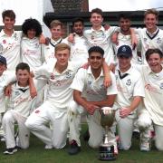 Horspath with the ‘stand-in’ trophy after winning the Oxfordshire Under 17 League. Back row (from left): Paul Hicks (assistant manager), Max Smith, Jahan Swain, Lloyd Belcher, Adeel Rehman, Jamie Wells, Charan Chahal, Ryan Hicks, Chris Jones