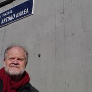 Oxford-born, Madrid-based journalist William Chislett pictured at the new Plaza de Arturo Barea in Madrid, named after BBC broadcaster Arturo Barea who lived at Buscot Park, Faringdon.