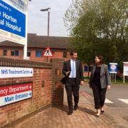 Victoria Prentis and Jeremy Hunt at the Horton General Hospital