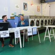 The polling station inside Ace Laundrette, Headington