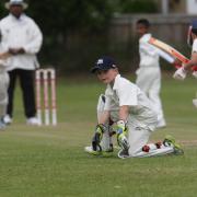 Oxfordshire Wessex Under 10s' wicket-keeper Ben Ferrett looks on as London School pile on the runs in their 110-run victory Picture: Steve Wheeler