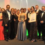 Business of the Year: Yolanta Gill, managing director, European Electronique (holding award) with Wantage MP Ed Vaizey (far right)