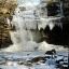 Gibson's Cave at Bowlees, Middleton-in-Teesdale, is frozen as Britain shivers from an Arctic blast