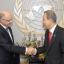 Argentine Foreign Minister Hector Timerman, left, meeting United Nations Secretary-General Ban Ki-moon (AP)
