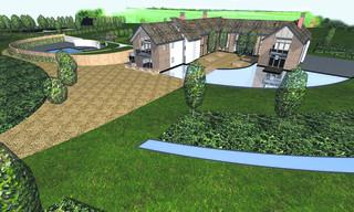 An artist’s impression of the country mansion made from straw bales in Baulking near Faringdon.