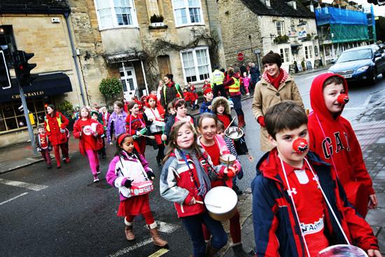 Pictures from around Oxfordshire of people taking part in events for Red Nose Day 2013