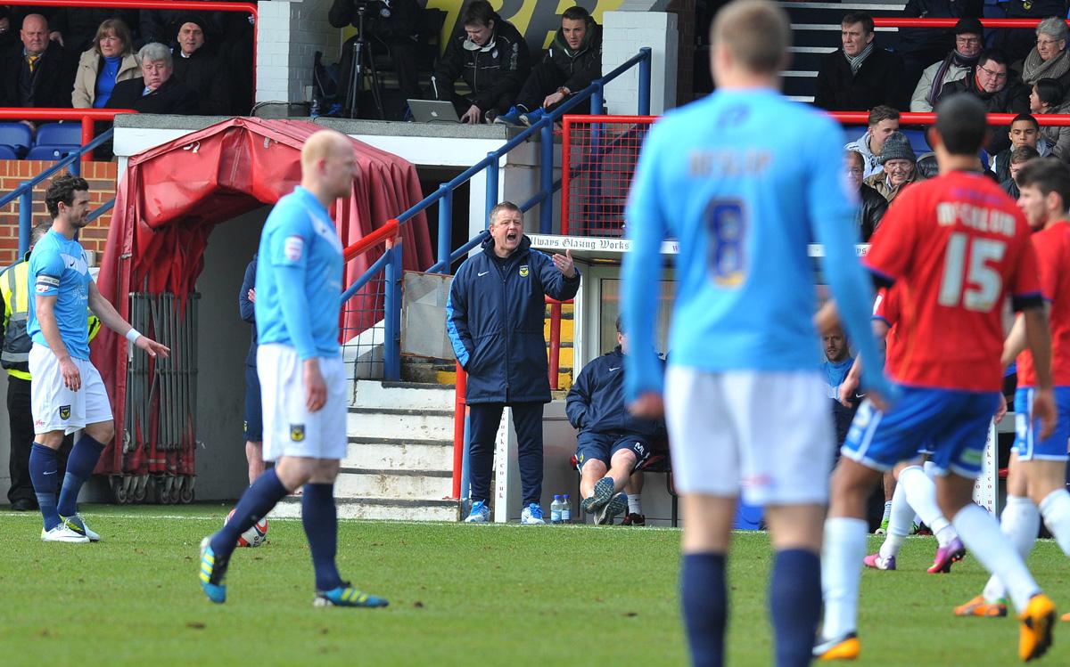 Oxford United's winless run was extended to four games as Jeff Goulding's late header earned relegation candidates Aldershot Town all three points.