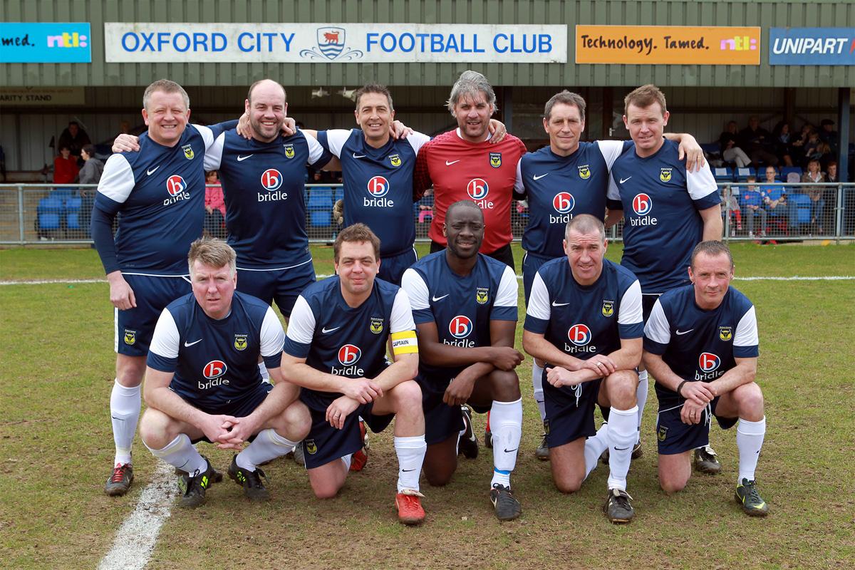 Little Charlotte Nott was joined by football legends to kick off a star-studded charity football match. 